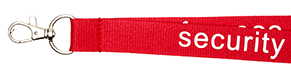 Platt 20 mm - Rött med texten SECURITY