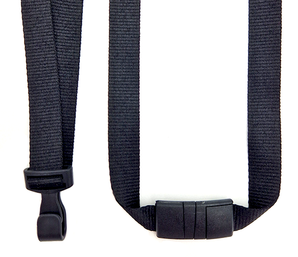 Svart (Black) - Plastkarbin och böjd säkerhetssplit - 15mm