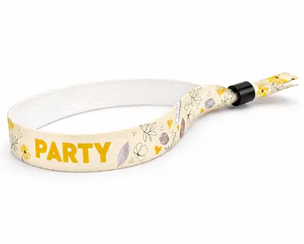 Gula festivalarmband med blommor