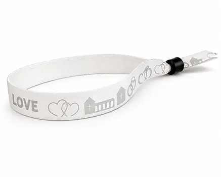 Vita festivalarmband för bröllop