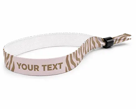 Zebrarandigt festivalarmband i rosa toner