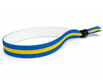 Festivalarmband med blå och gula ränder – Sverige